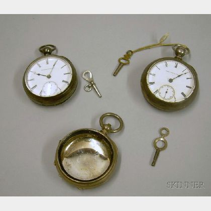 Two Coin Silver Open Face Key-wind Pocket Watches