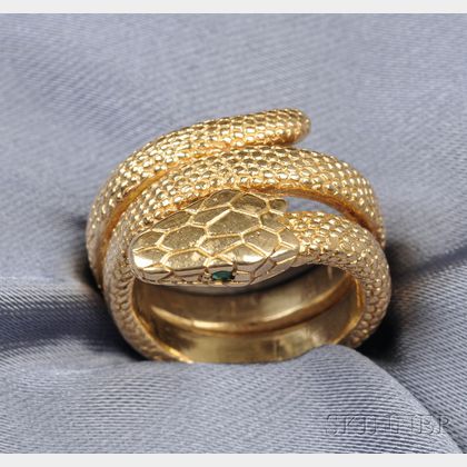 18kt Gold Snake Ring, Cartier, Paris