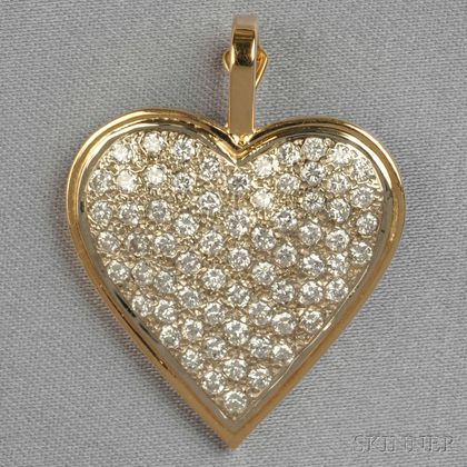14kt Gold and Diamond Heart Pendant