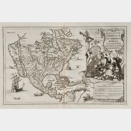 North America. Heinrich Scherer (1628-1704) Religionis Catholicae in America Boreali Disseminatae Repraesentatio Geographica