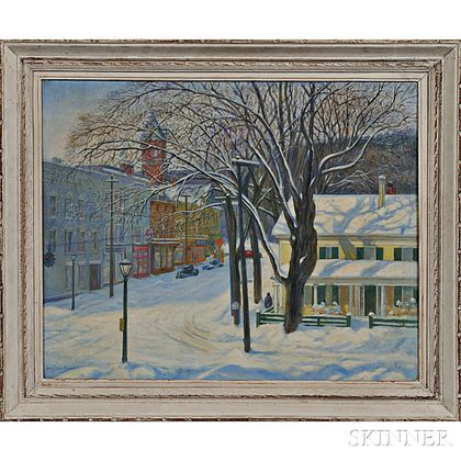 Walter Frankl (New York, 1888-1963) Townscape with Snow