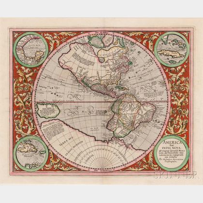 North and South America, Western Hemisphere. Michael Mercator (c. 1567-1600) America Sive India Nova, ad magnae Gerardi Mercatoris aui 