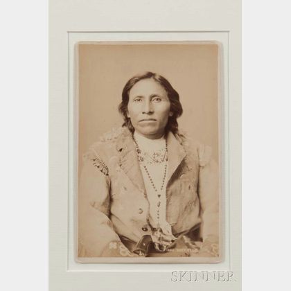 Framed Cabinet Card Photograph of Chief "Grey Bear" by F. Jay Haynes