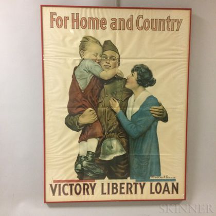 Framed For Home and Country WWI Liberty Loan Poster