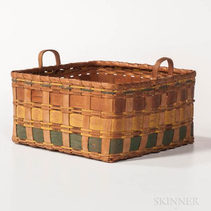 Paint-decorated Splint Basket