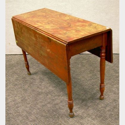 Federal Red-painted Drop-leaf Table. 