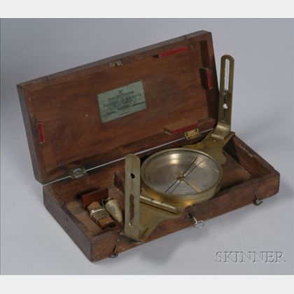 Brass Plain Surveyor's Compass by Benjamin Pike