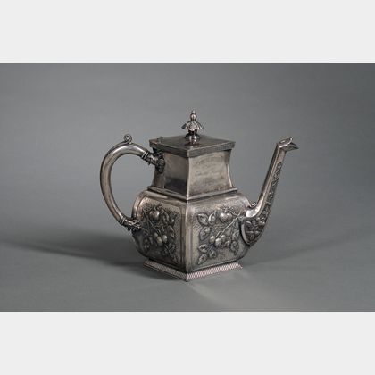James W. Tufts Silver Plated Teapot