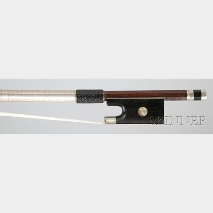 French Nickel-mounted Violin Bow, c. 1900, Probably Emile F. Ouchard