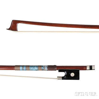 Child's French Nickel silver-mounted Violin Bow, Possibly Dominique Peccatte