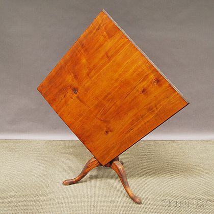 Country Maple Square Tilt-top Tea Table