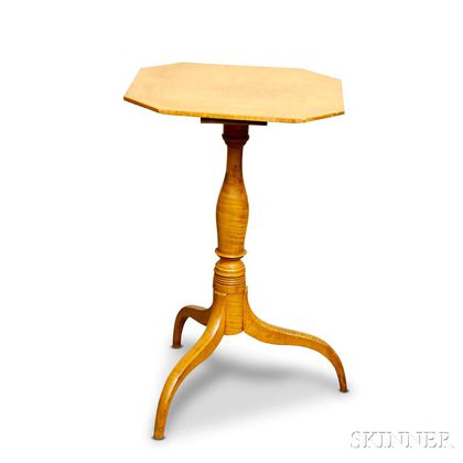 Federal Maple Octagonal-top Candlestand
