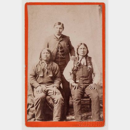 Arapaho Chief, "Black Coal," "Coolidge," and "Painting Horse," Cabinet Card by Baker and Johnson