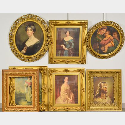 Seven Carved and Gold-painted Frames. Estimate $150-200