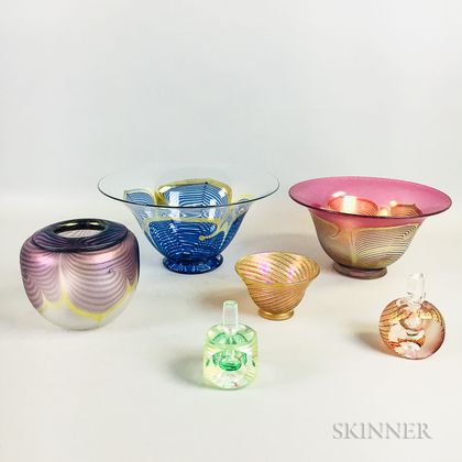 Six Pieces of Correia Art Glass