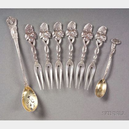 Eight Tiffany & Co. Sterling Flatware Articles