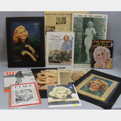Group of Jean Harlow Collectible Magazines and Ephemera