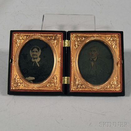 Sixth-plate Ambrotype Portraits of an Elderly Couple