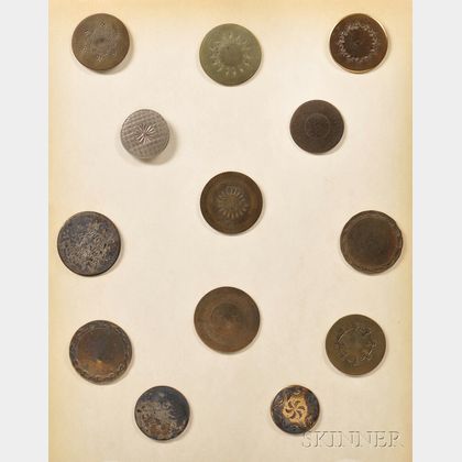 Collection of Thirteen Colonial American Buttons