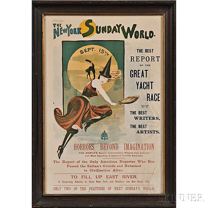 "The New York Sunday World" Chromolithograph Advertising Poster