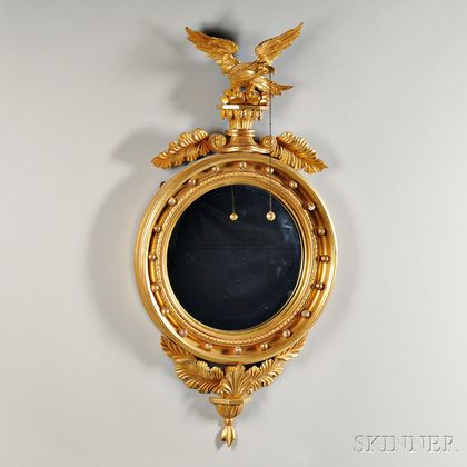 George III Giltwood Convex Mirror