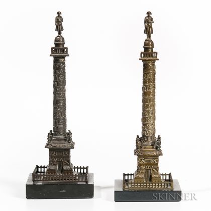 Pair of Grand Tour Bronze Place Vendôme Napoleon Columns