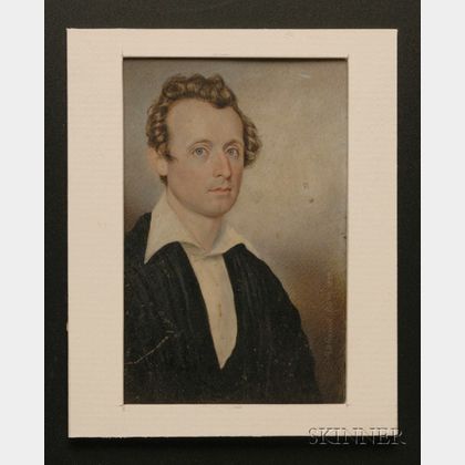 Moses B. Russell (American, 1809-1884) Portrait Miniature of a Dr. S. Graham of Boston, Massachusetts.