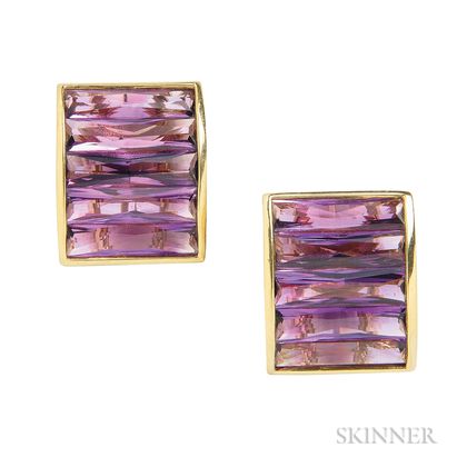 18kt Gold and Amethyst Earclips, H. Stern