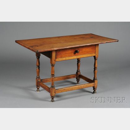 William and Mary Pine and Maple Tavern Table