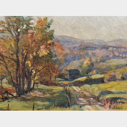 Philip Russell Goodwin (American, 1882-1935) Autumn Landscape/An Oil Sketch