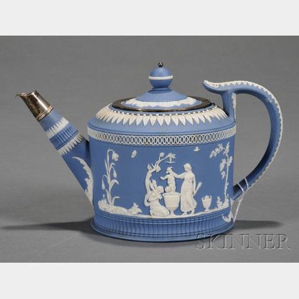Solid Blue Jasper Teapot and Cover