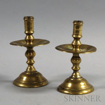 Pair of Turned Brass Candlesticks