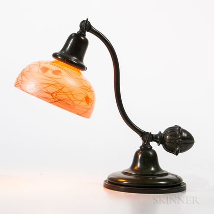 Handel Patinated Bronze Desk Lamp
