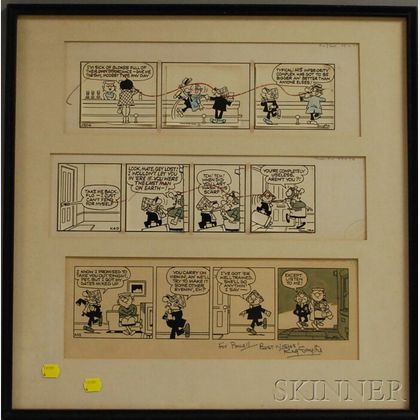 Reginald "Reg" Smythe (British, 1917-1998) Lot of Three Andy Capp Cartoon Strips, c. 1977.