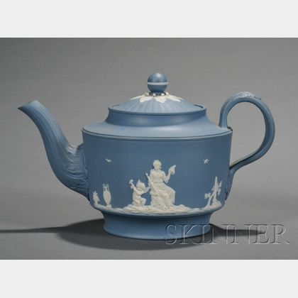 Neale & Co. Solid Blue Jasper Teapot and Cover