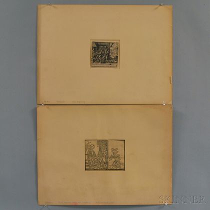Two Unframed Old Master Prints: Theodor de Bry (Flemish, 1528-1598),Alchemist's Studio