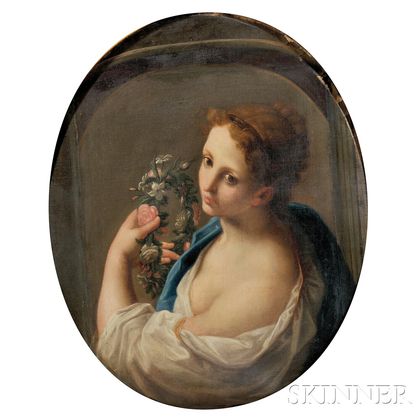 Continental School, 19th Century Portrait of a Lady as Flora