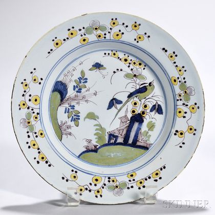Polychrome Decorated Tin-glazed Earthenware Plate