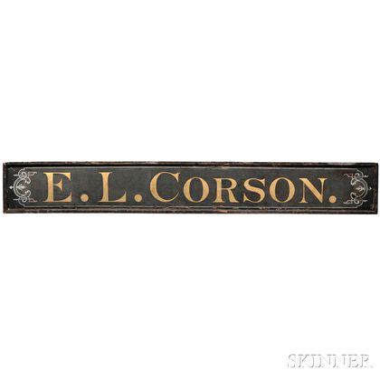 Large Painted "E.L. CORSON" Trade Sign