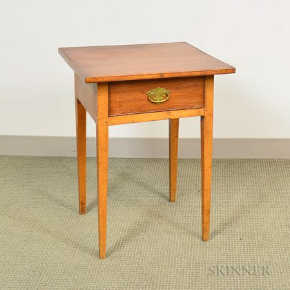 Federal Tiger Maple and Pine One-drawer Stand