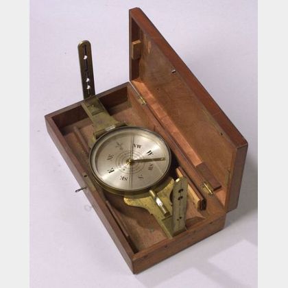 Lacquered-Brass Surveyor's Compass by Benjamin Pike & Sons