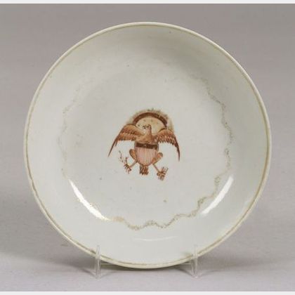 American Eagle Decorated Chinese Export Porcelain Saucer