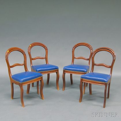 Set of Four Victorian Balloon-back Side Chairs