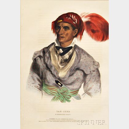 Colored Lithograph of a Cherokee Chief