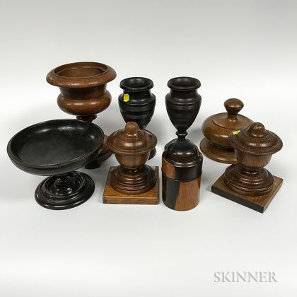 Eight Carved Wood Items
