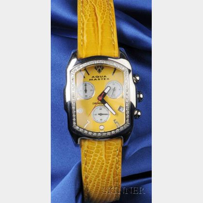 Stainless Steel and Diamond Chronograph Wristwatch, Aqua Master