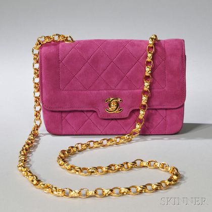 Chanel Magenta Quilted Lambskin Shoulder Bag