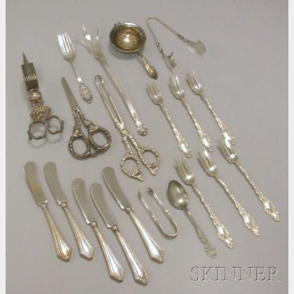 Approximately Twenty Sterling and Silver Plated Flatware Items