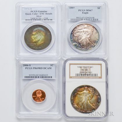 Four Graded Coins