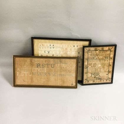 Three Framed Needlework Samplers